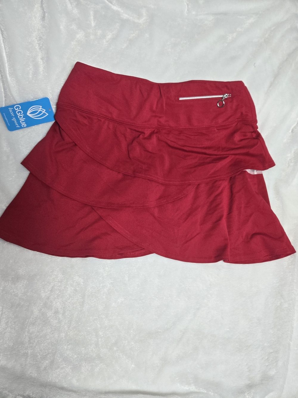G by Blue Red Tiered Skort with Zip Pocket